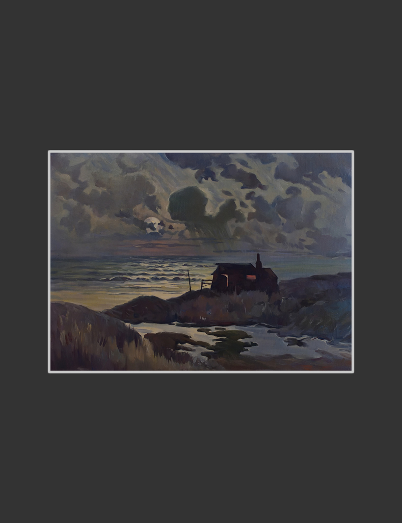 House by the lake at night45 x 62 cm, Oil on Canvas, 1975-1980