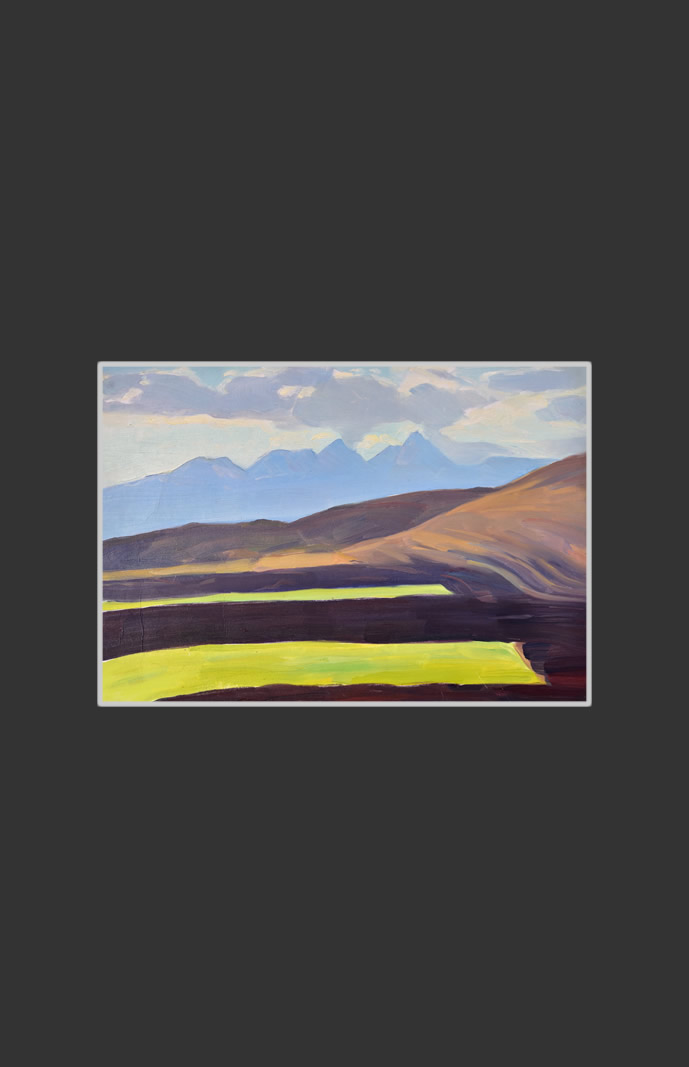 Mount Aragats (sketch)34 x 49 cm, Oil on Treated Cardboard, 1965-1970