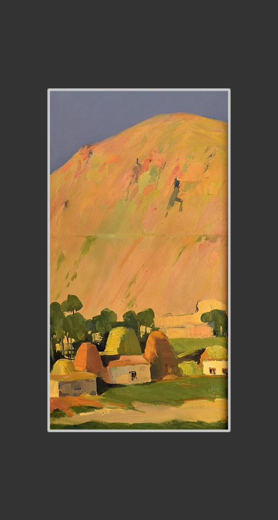 Agbash village70 x 38 cm, Oil on Canvas, 1960-1962