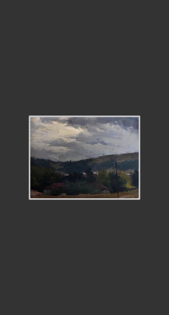Countryside Landscape28 x 38 cm, Oil on Cardboard, Varnish, 1950-1953