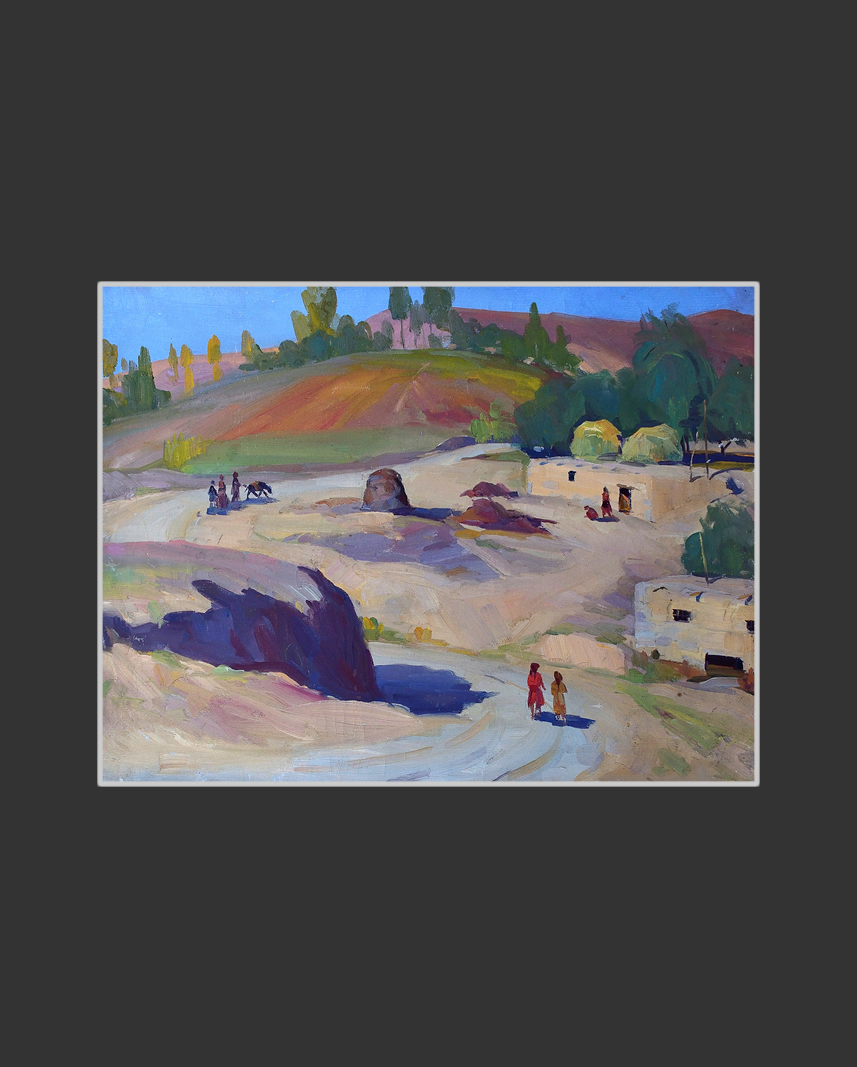 Agbash village50 x 65 cm, Oil on Canvas, 1957
