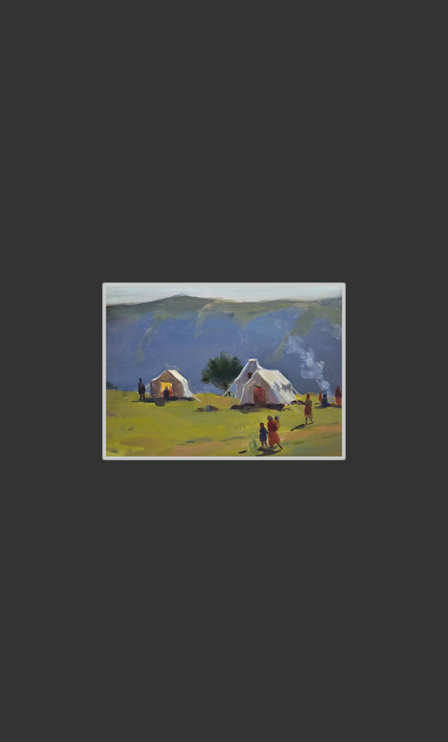 Յայլաներում (էտյուդ)25 x 34 սմ, մշակված ստվարաթուղթ, յուղաներկ, 1978