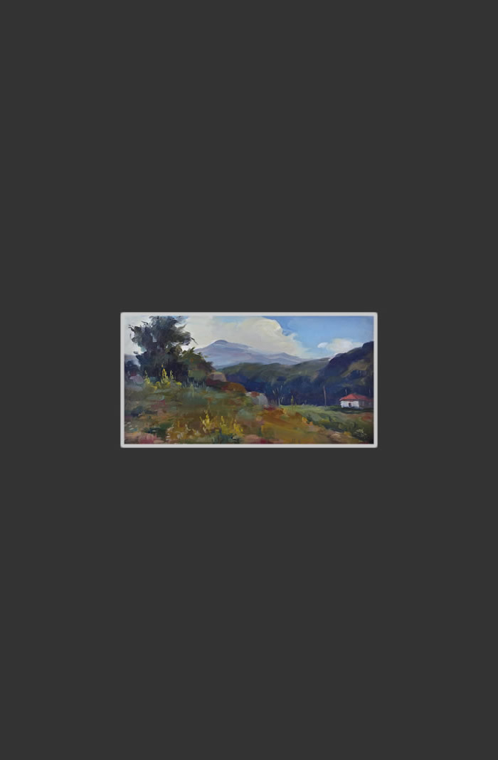 Пейзаж19 x 35 см, обработанный картон, масло, лак, 1953-1955