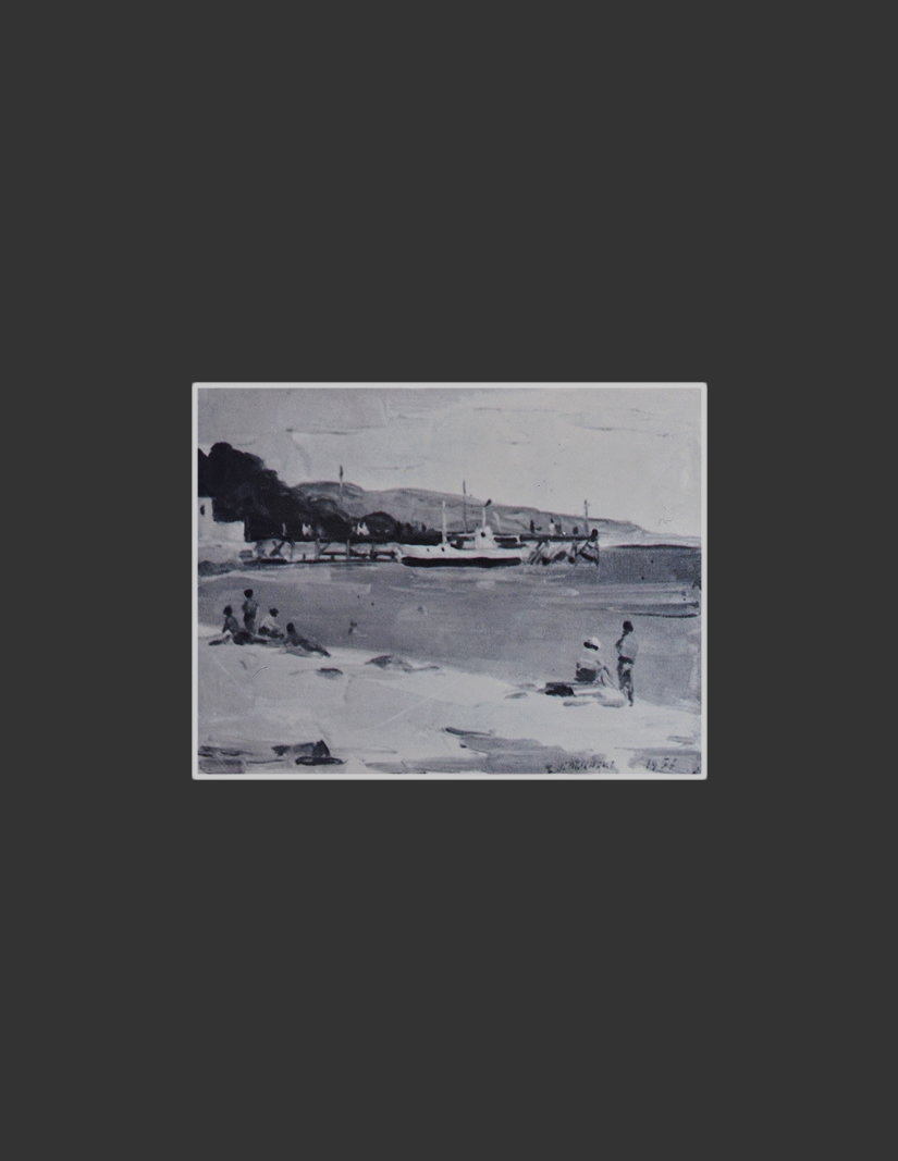 Черное море, Хоста18 x 25 см, обработанный картон, масло, 1957