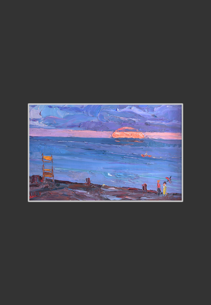 Black Sea, Khosta17 x 28 cm, Oil on Canvas, Palette Knife, 1976-1980