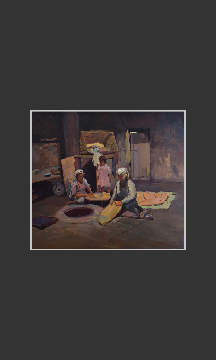 Lavash (bread) bakers65 x 72 cm, Oil on Canvas, 1965