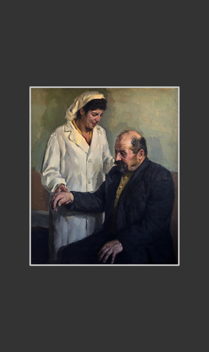 At doctor (study work)79 x 67 cm, Oil on Canvas, 1951-1953
