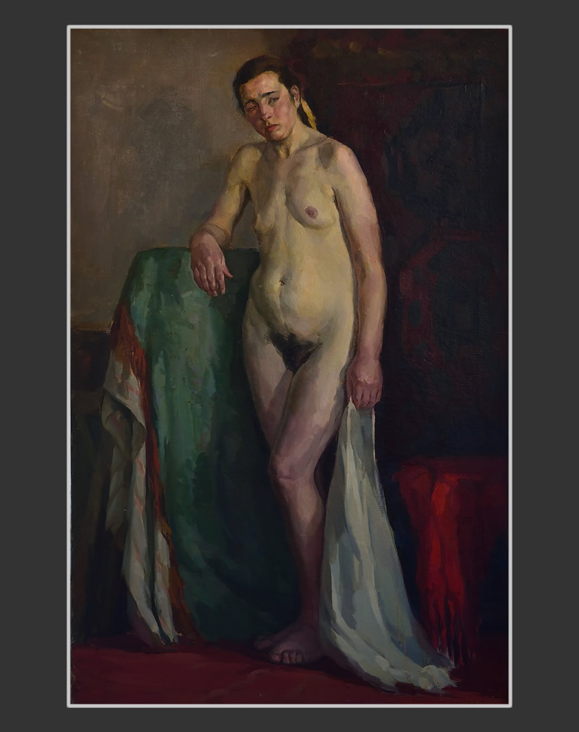 Standing nude female model99 x 64 cm, Oil on Canvas, 1951