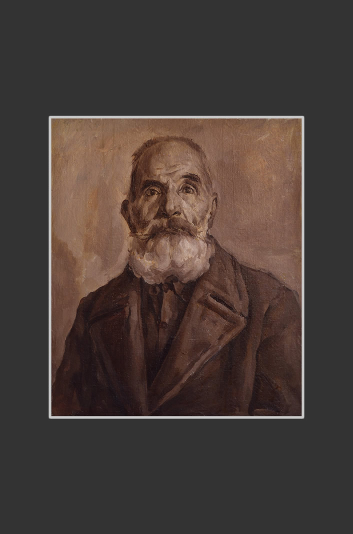 Портрет старика60 x 51 см, холст, масло, гризайль, 1951