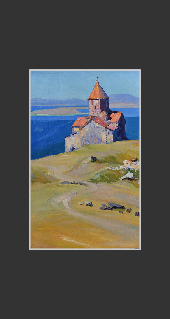 Sevan Monastery60 x 39 cm, Oil on Canvas, 1965-1970