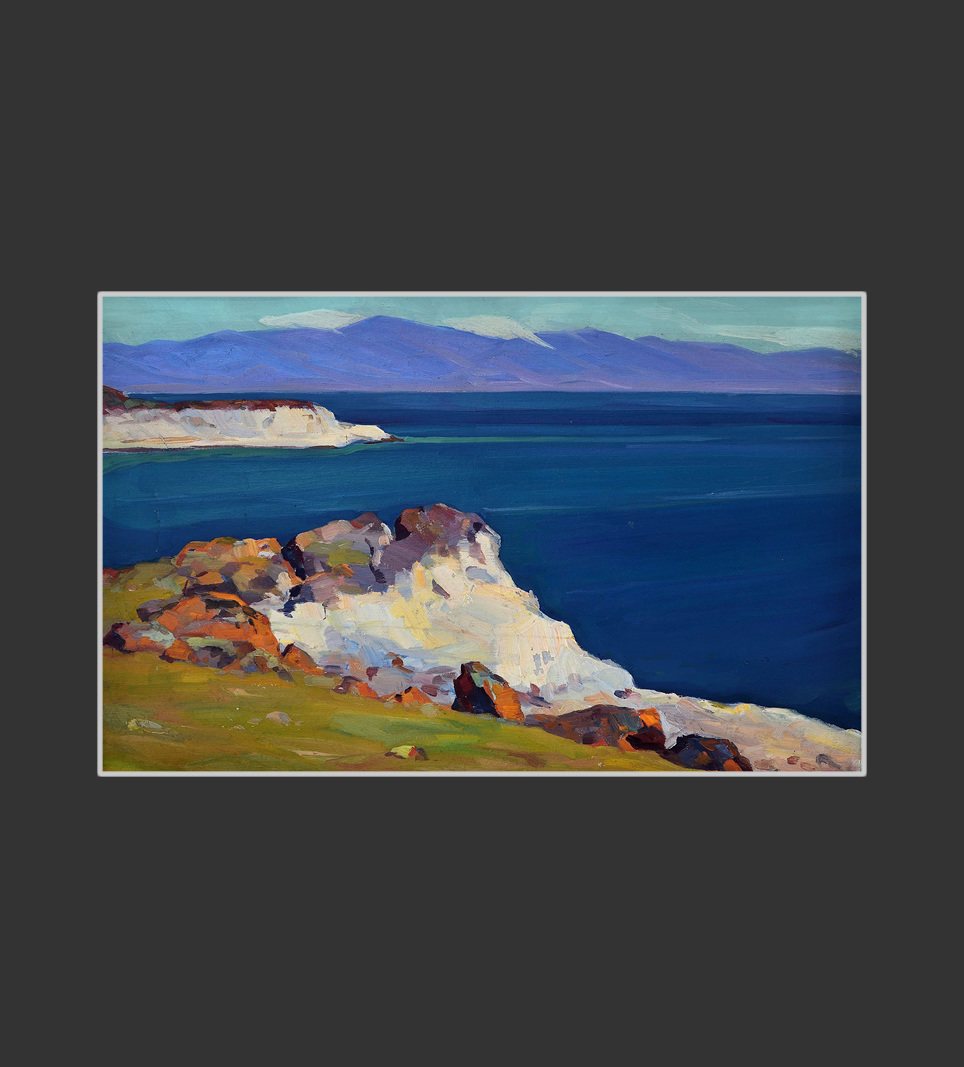 Sevan view from Hayravank Monastery60 x 39 cm, Oil on Canvas, 1971
