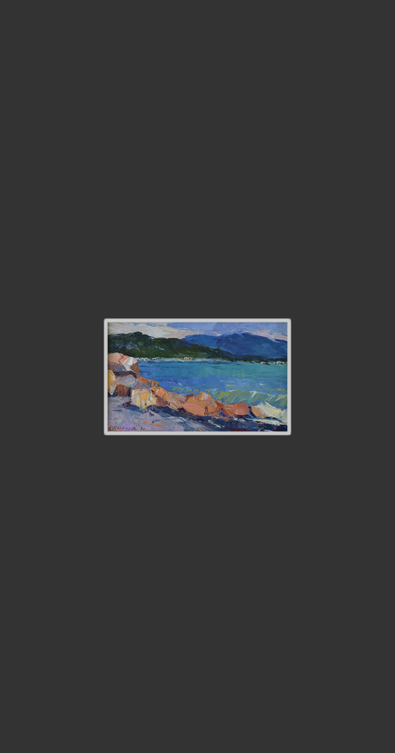 Սևան16 x 25 սմ, կտավ, յուղաներկ, մաստիխին, 1973