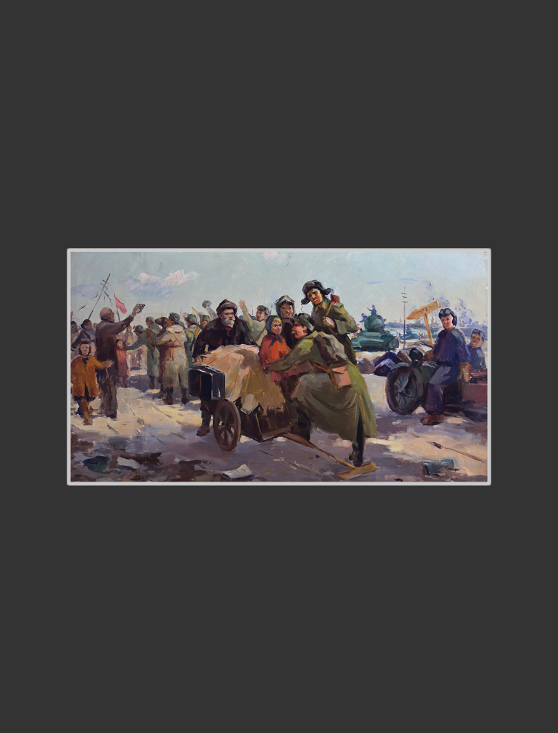 Sketch option for the work 'Liberators'34 x 60 cm, Oil on Cardboard, 1953-1955