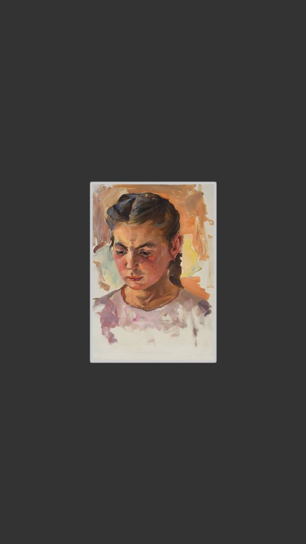 Sketch for the work 'Girl reading on the balcony'35 x 25 cm, Oil on Treated Cardboard, Around 1957