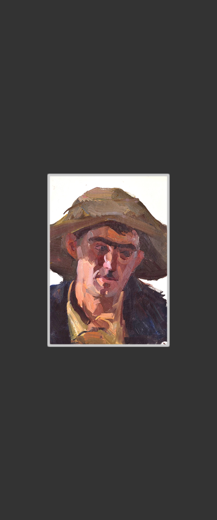 Worker portrait (sketch)35 x 25 cm, Oil on Treated Cardboard, 1960