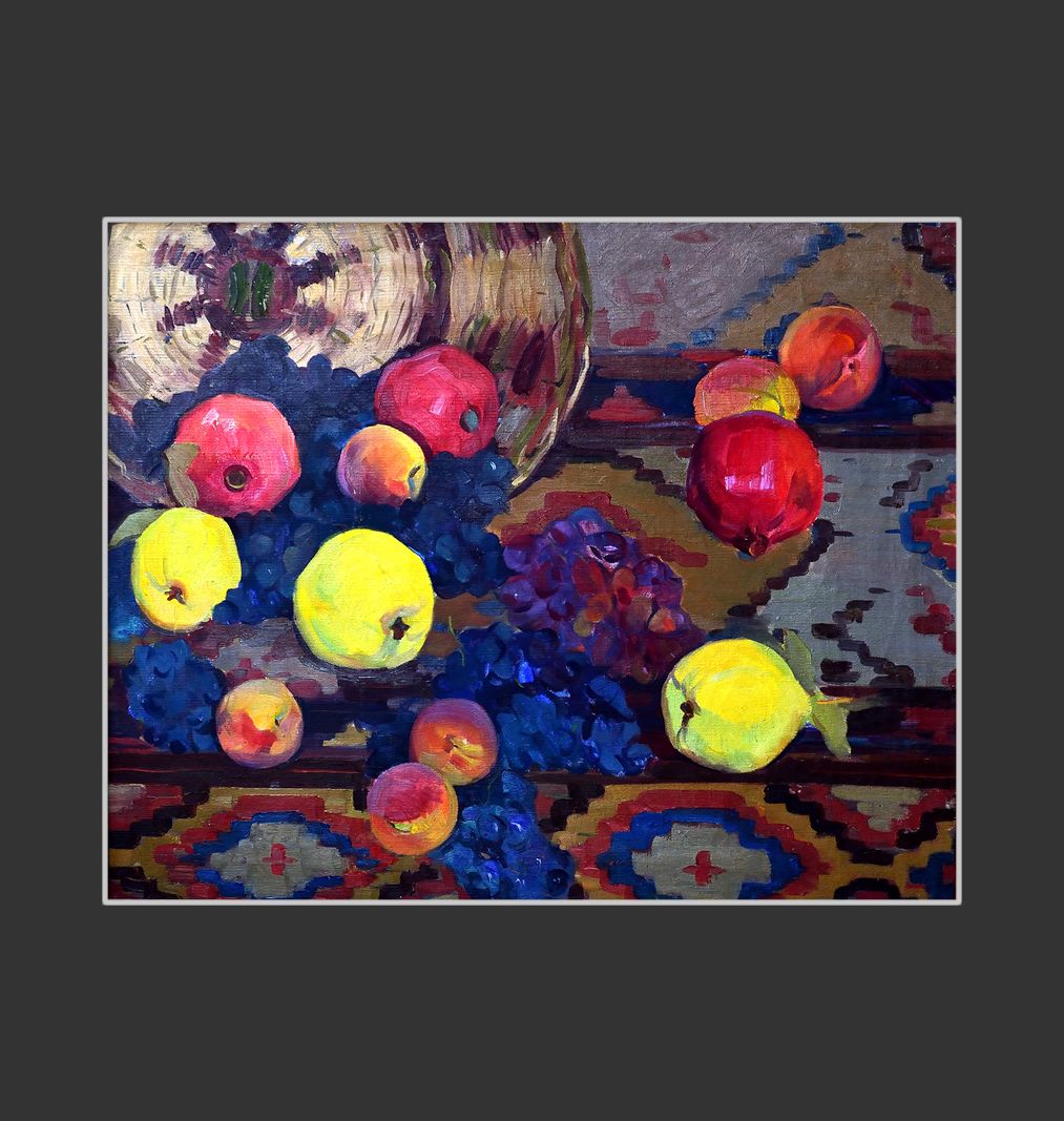 Fruits on Armenian carpet65 x 80 cm, Oil on Canvas, 1970-1975