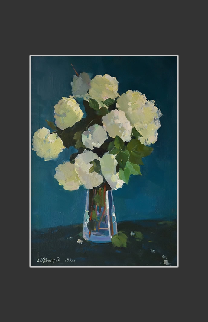 The bunch of Viburnum opulus70 x 50 cm, Oil on Canvas, 1973