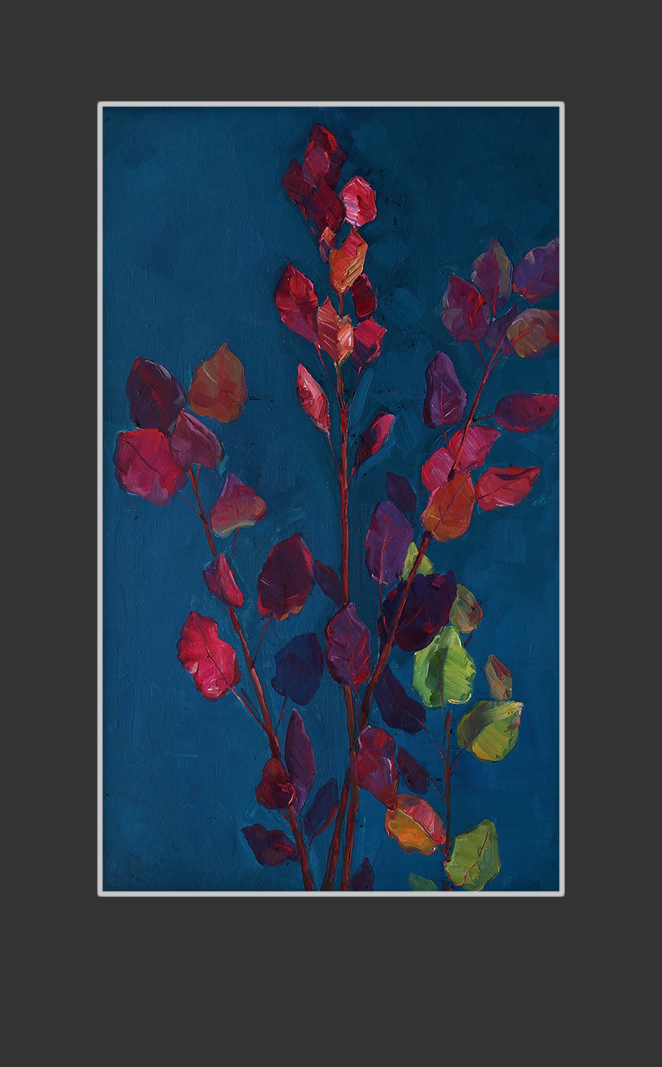 Autumn leaves79 x 47 cm, Oil on Canvas, 1974