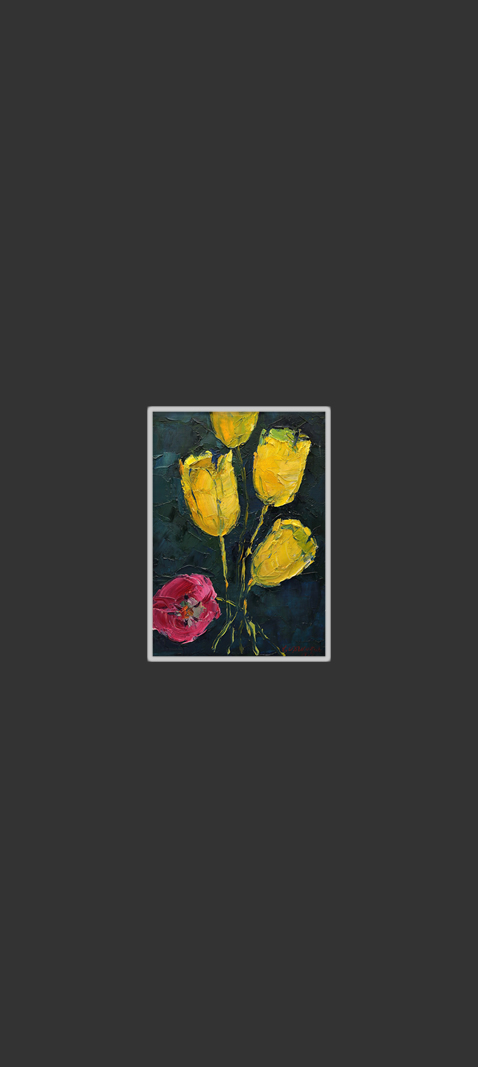 Tulips25 х 18 cm, Oil on Canvas, Palette Knife, 1978
