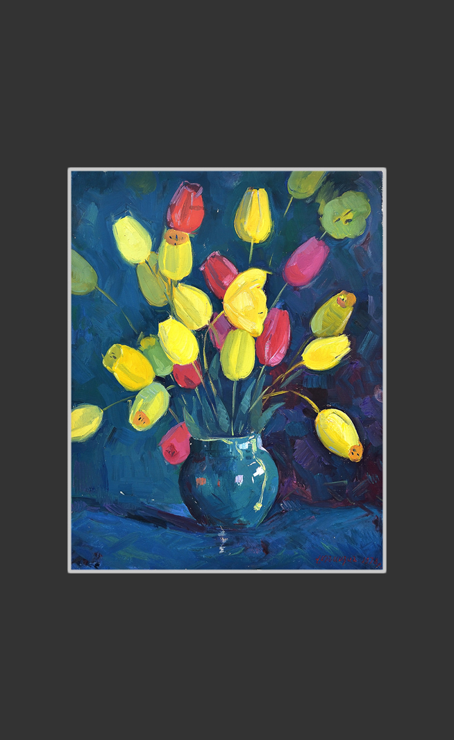Tulips58 x 45 cm, Oil on Canvas, 1978