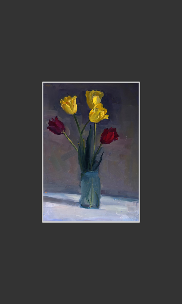 Тюльпаны49 x 34 см, обработанный картон, масло, 1953-1955